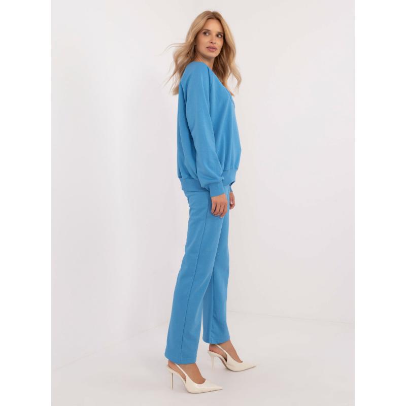 Dámská tepláková souprava s mikinou bez kapuce modrá 