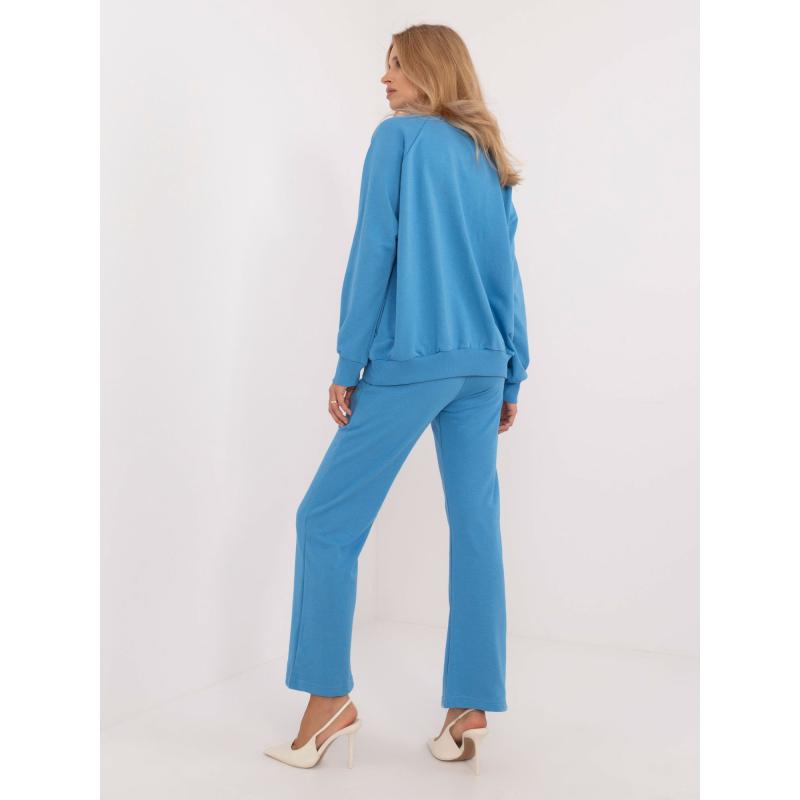 Dámská tepláková souprava s mikinou bez kapuce modrá 
