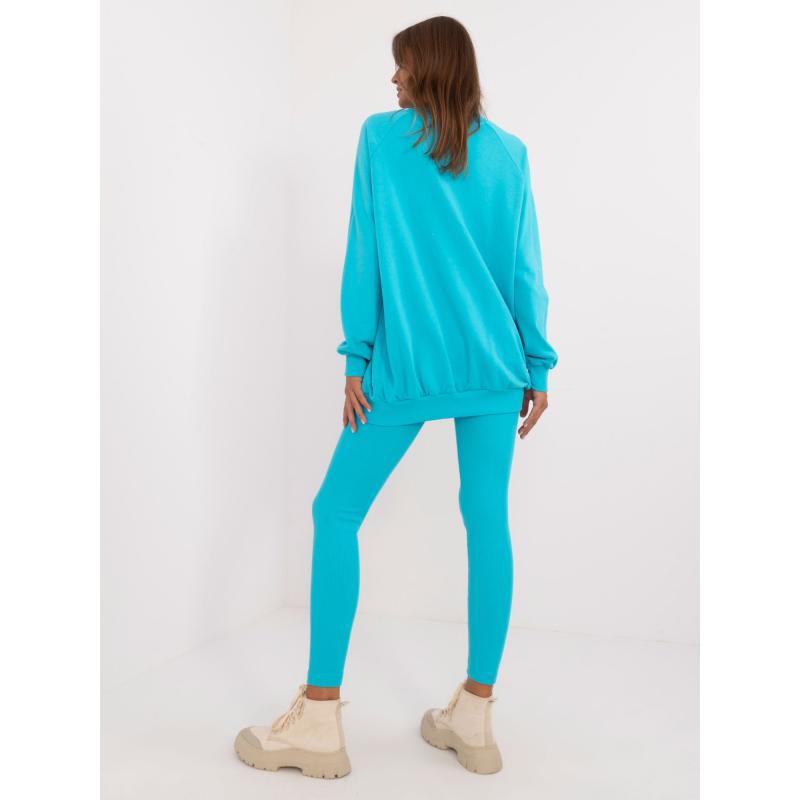 Dámská souprava s mikinou nadměrné velikosti tyrkysová 