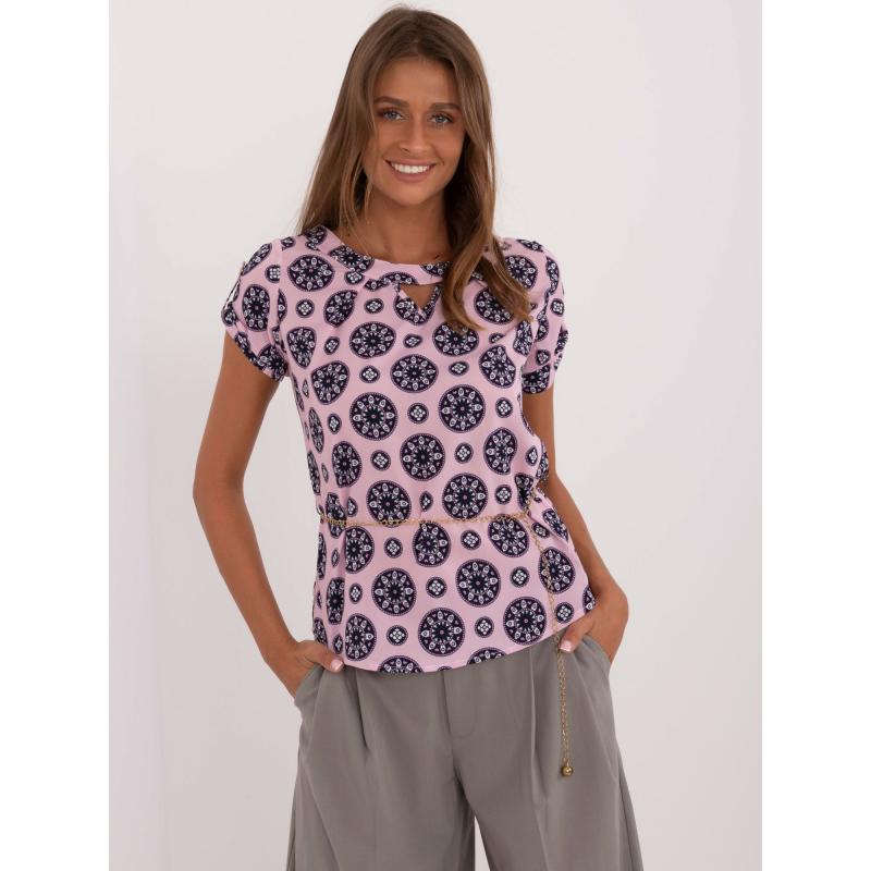 Dámská halenka s řetízkovými detaily světle růžová  