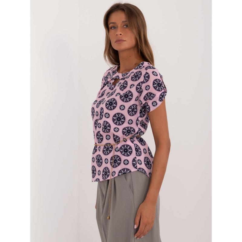 Dámská halenka s řetízkovými detaily světle růžová  