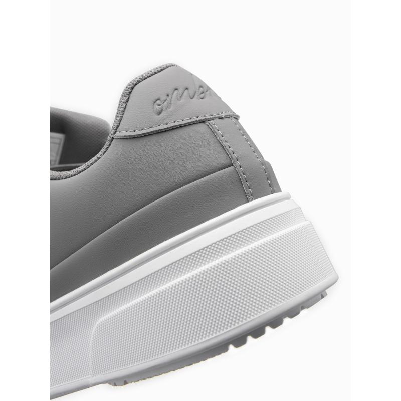 Pánské tenisky z ekokůže s tlustou podrážkou šedé
