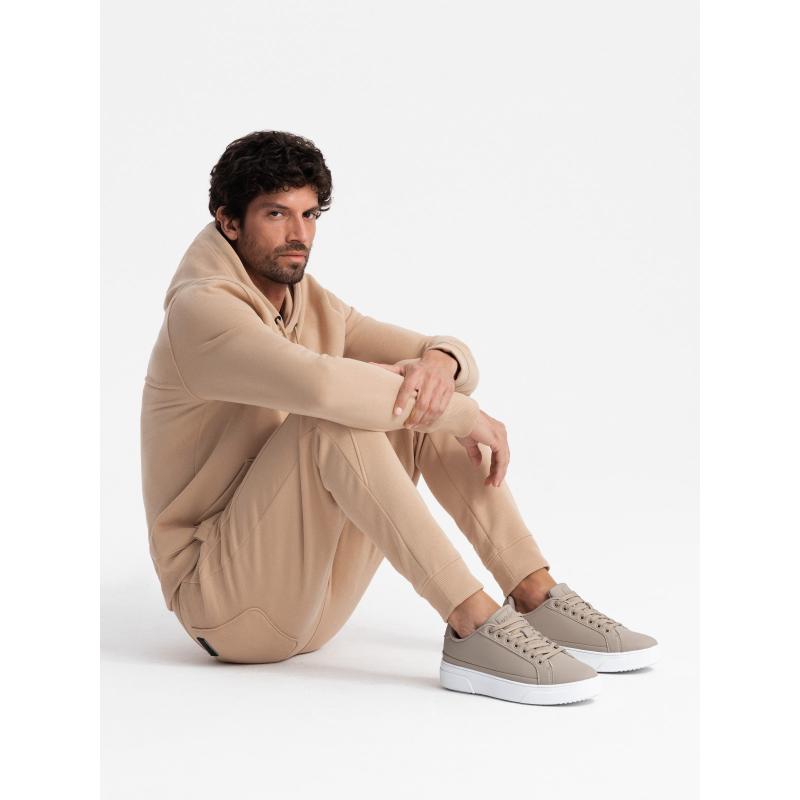 Pánské tenisky z ekokůže s tlustou podrážkou šedé