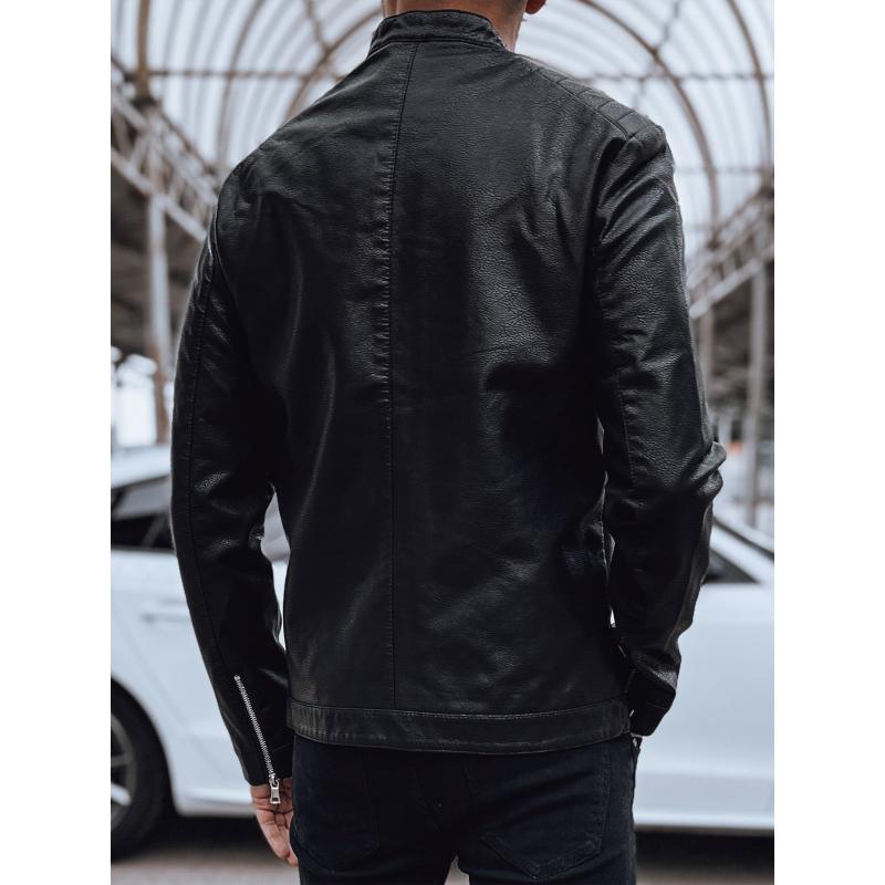 Pánská kožená bunda černá TX4711