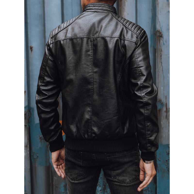 Pánská kožená bunda černá TX4739