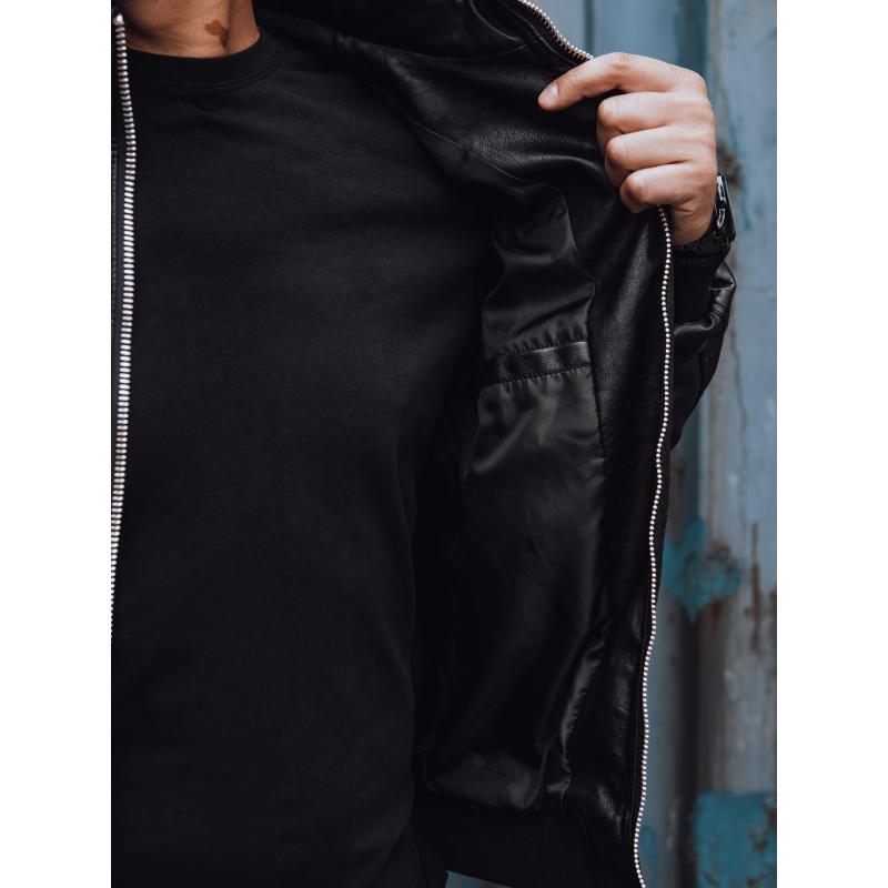 Pánská kožená bunda černá TX4739