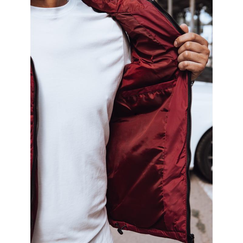 Pánská prošívaná vesta s kapucí červená TX4742