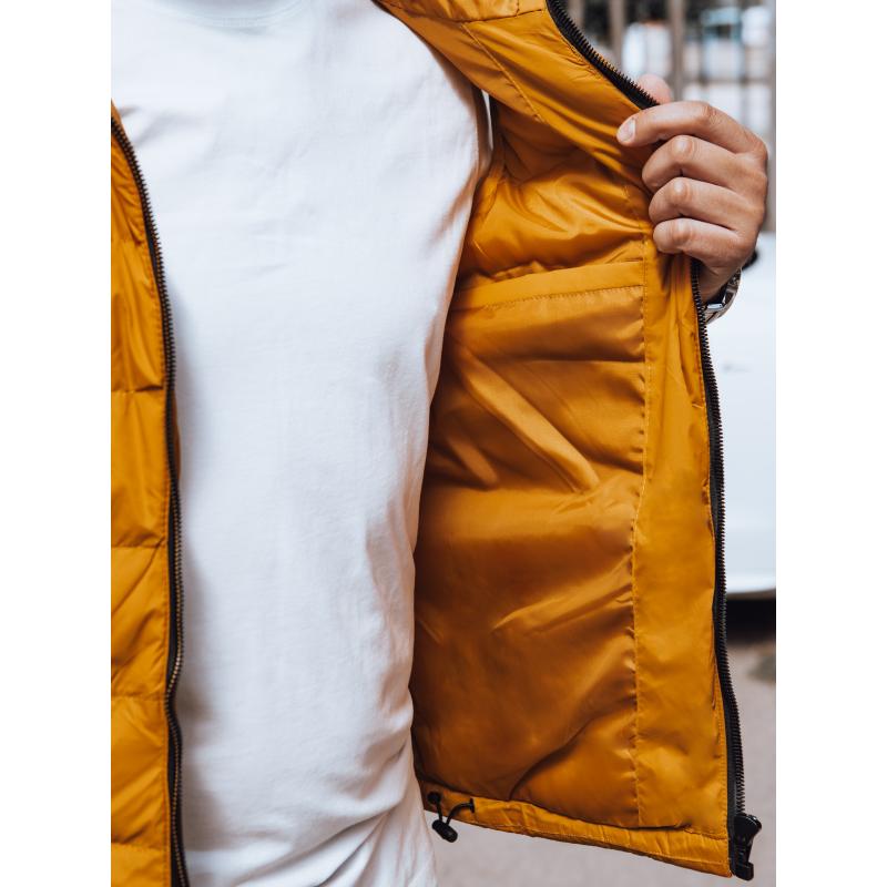 Férfi steppelt kapucnis mellény sárga TX4752