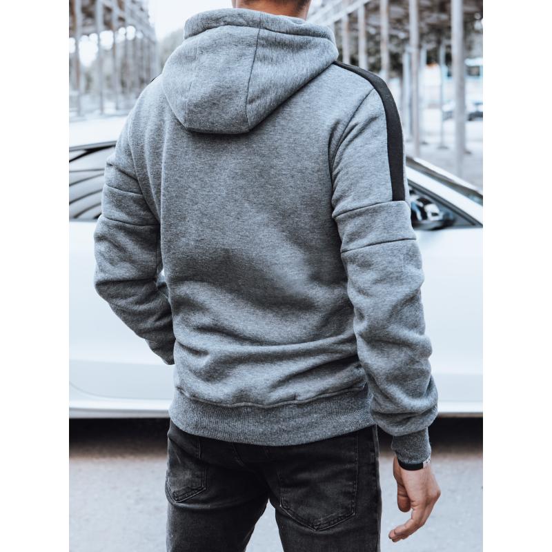 Férfi kapucnis pulóver, sötétszürke BX5825