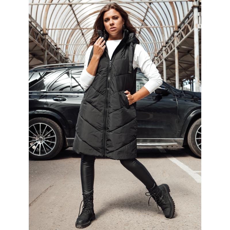 Dámská dlouhá vesta LIDMAN černá TY4561