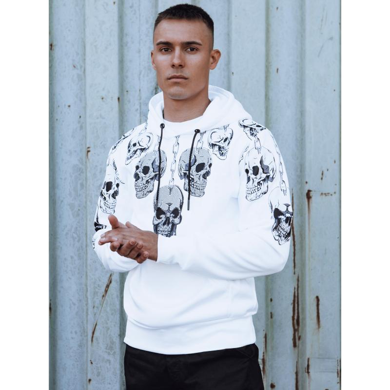 Férfi kapucnis pulóver fehér BX5840