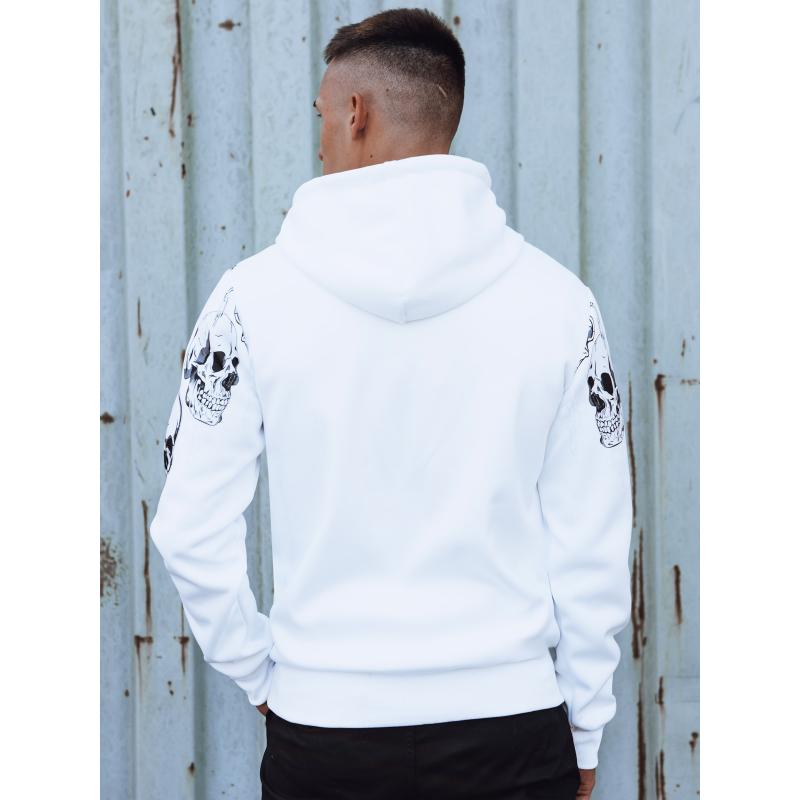 Férfi kapucnis pulóver fehér BX5840