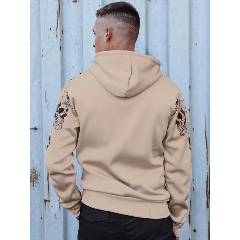 Pánská mikina s kapucí béžová BX5842