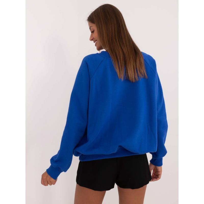 Dámská mikina s kapucí a výšivkou kobaltově modrá 