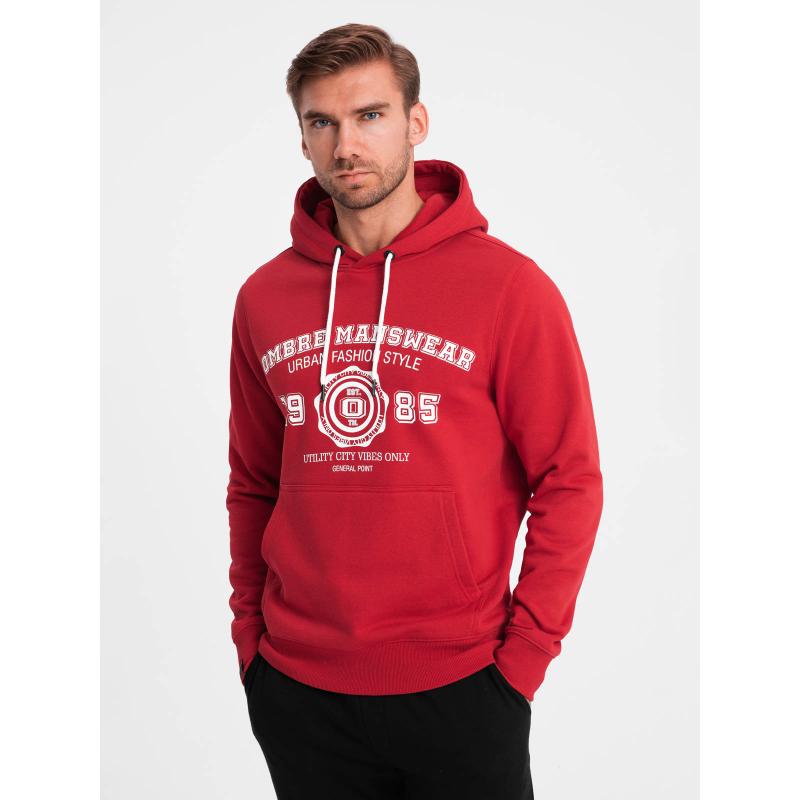 Férfi kenguru mintás pulóver piros