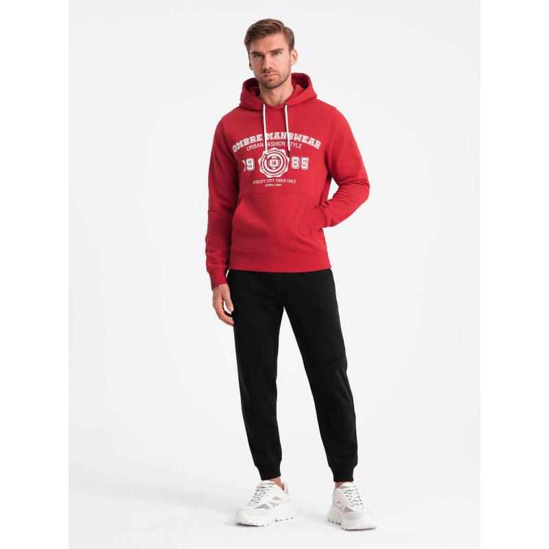 Férfi kenguru mintás pulóver piros