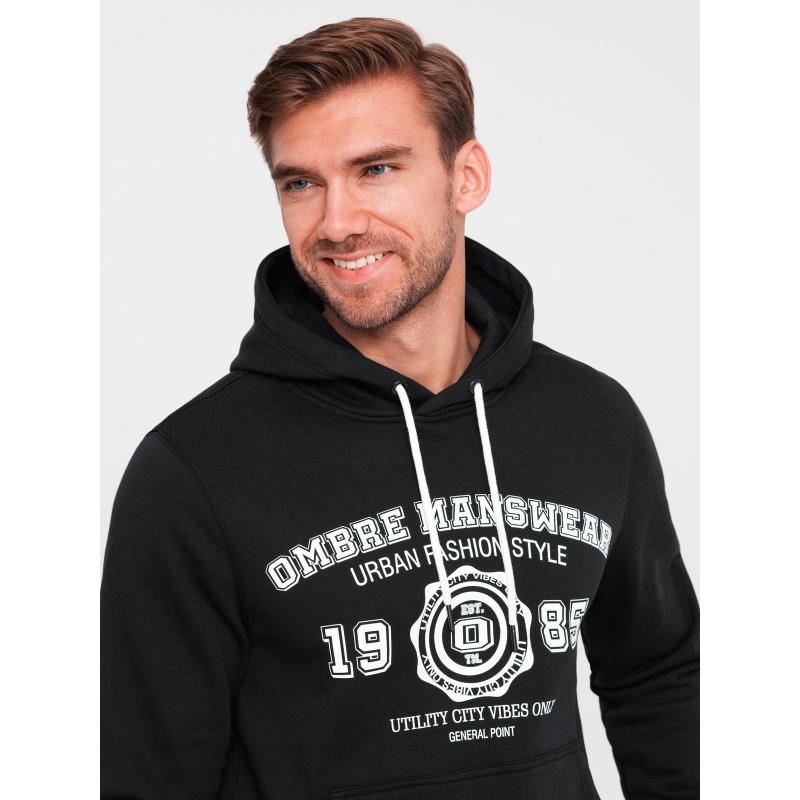 Pánská mikina klokanka s kapucí s potiskem černá