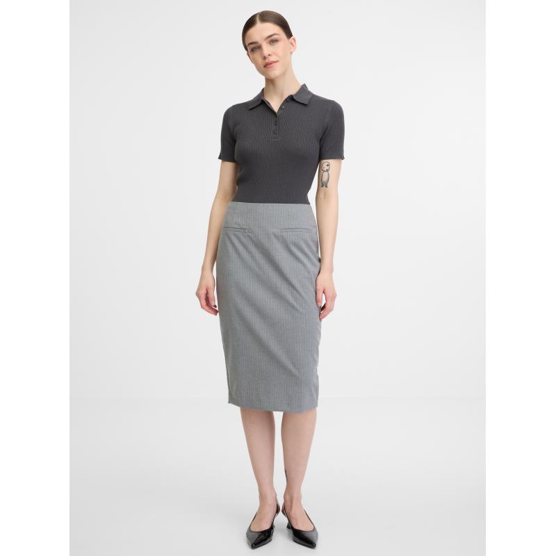 Tmavě šedé dámské tričko s krátkým rukávem