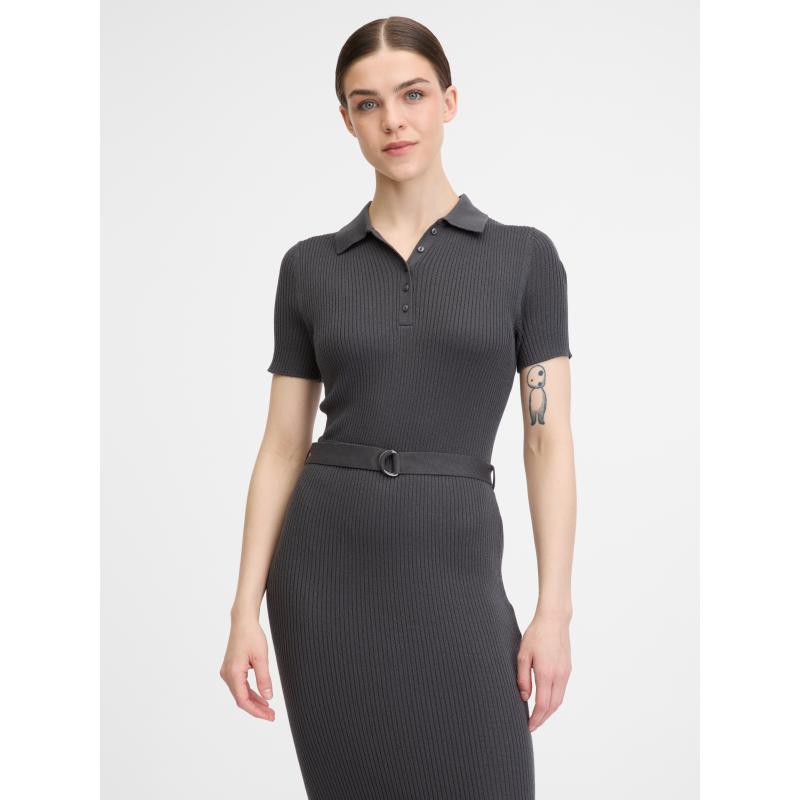 Tmavě šedé dámské šaty