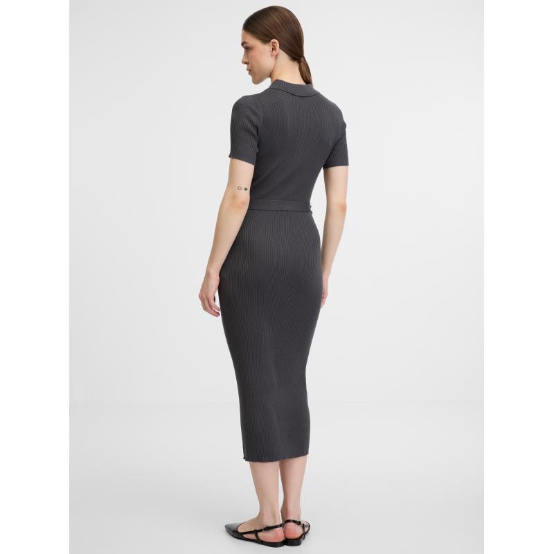 Tmavě šedé dámské šaty