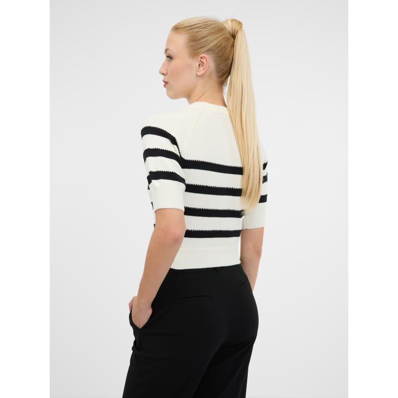 Krémový dámský svetr s krátkým rukávem