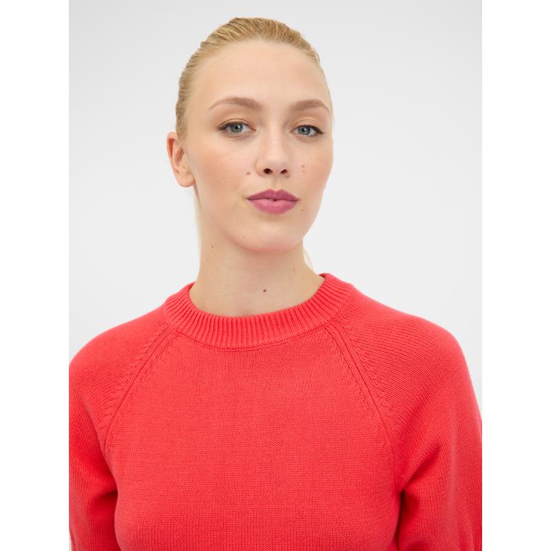 Piros női rövid ujjú pulóver