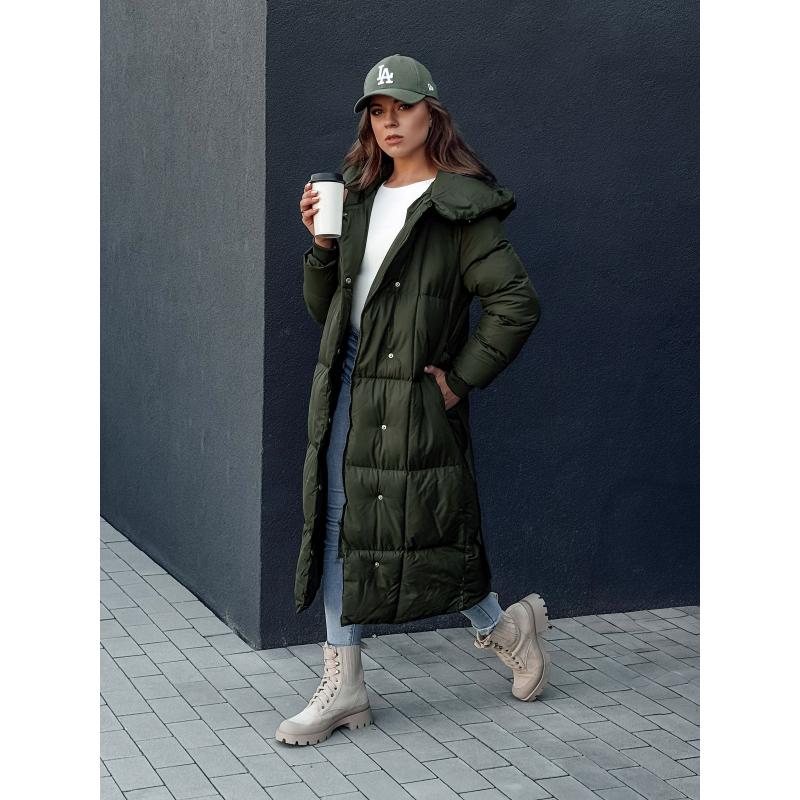 Dámský prošívaný kabát CLOUTIQUE zelený