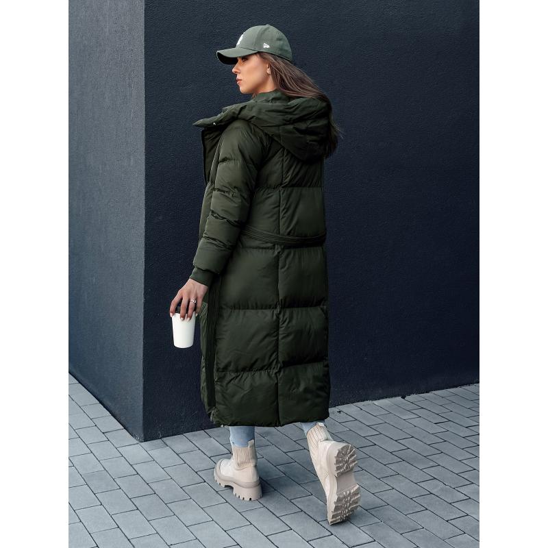 Dámský prošívaný kabát CLOUTIQUE zelený