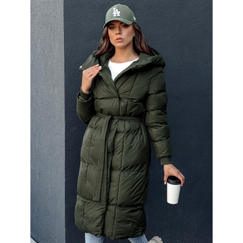 Dámský prošívaný kabát CLOUTIQUE zelený