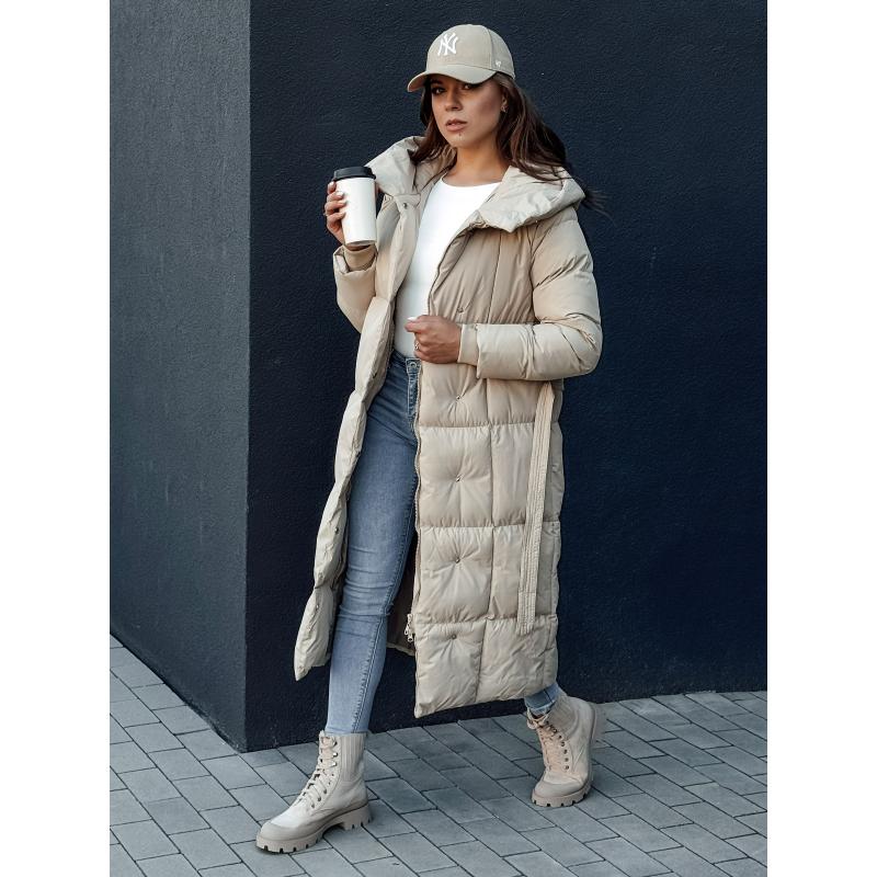 Dámský prošívaný kabát CLOUTIQUE béžový