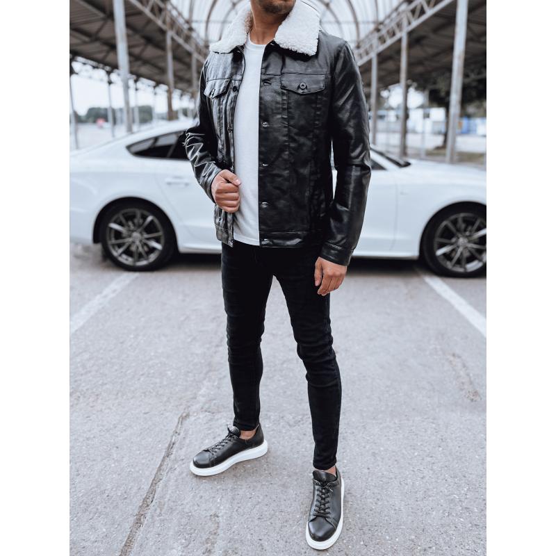 Férfi bőrdzseki fekete