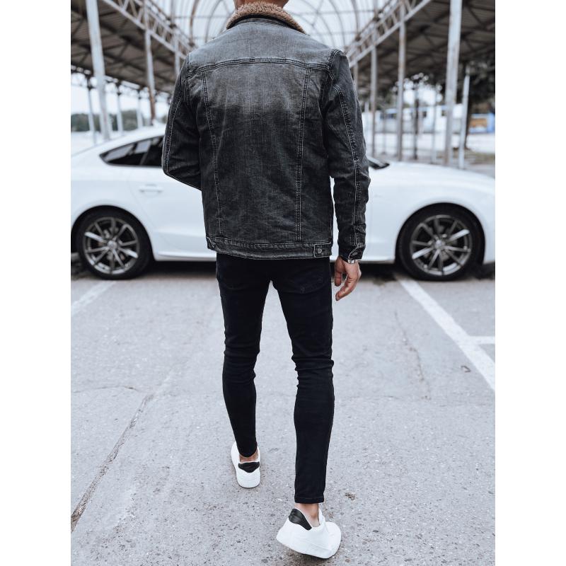 Pánská zateplená džínová bunda černá