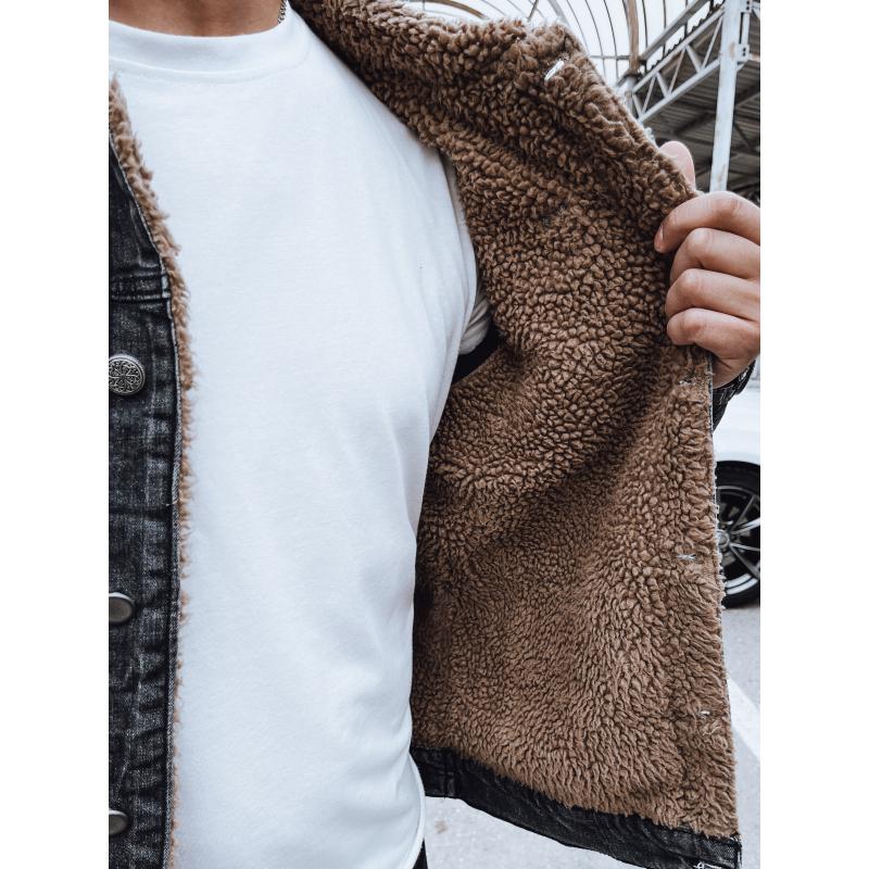 Pánská zateplená džínová bunda černá