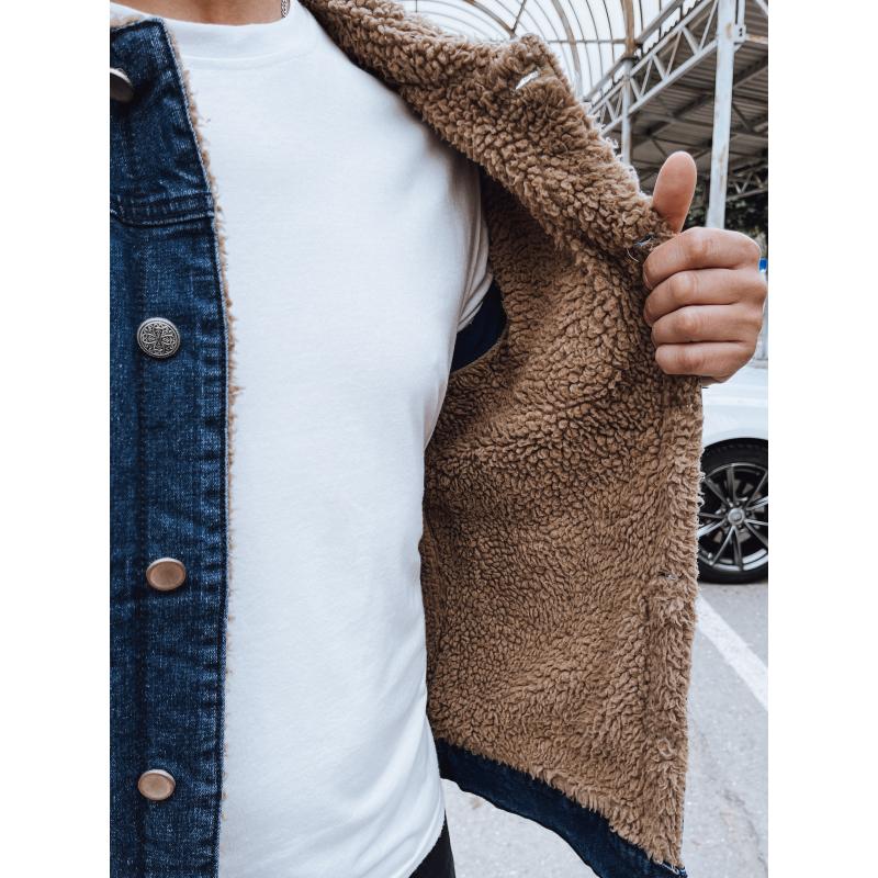 Pánská zateplená džínová bunda modrá