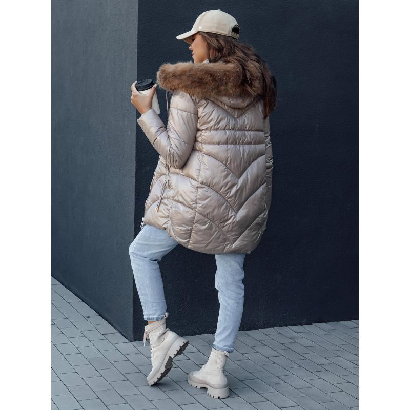 Dámská zimní bunda s kapucí WINTERCHIC hnědá