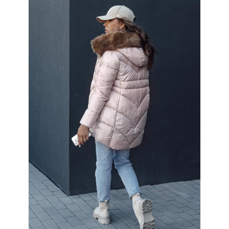 Dámská zimní bunda s kapucí WINTERCHIC růžová