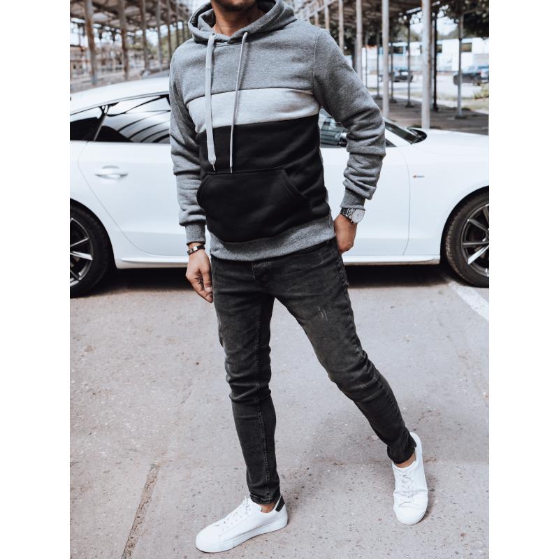 Pánská mikina s kapucí tmavě šedá