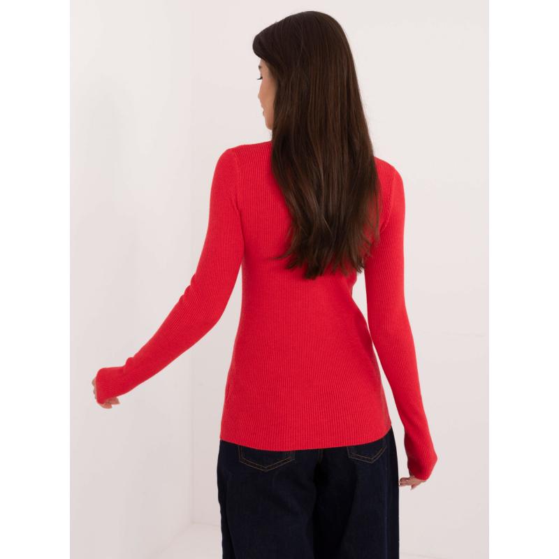 Dámský svetr s knoflíky červený 