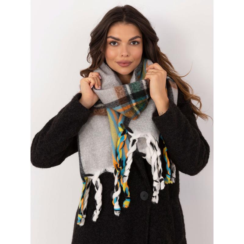 Dámská šála s třásněmi šedá 