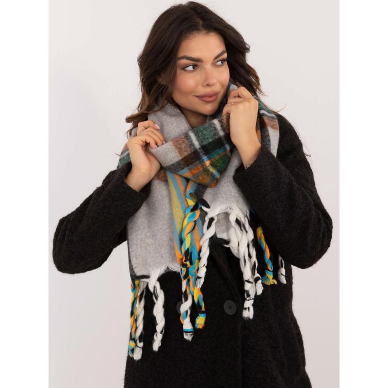 Dámská šála s třásněmi šedá 