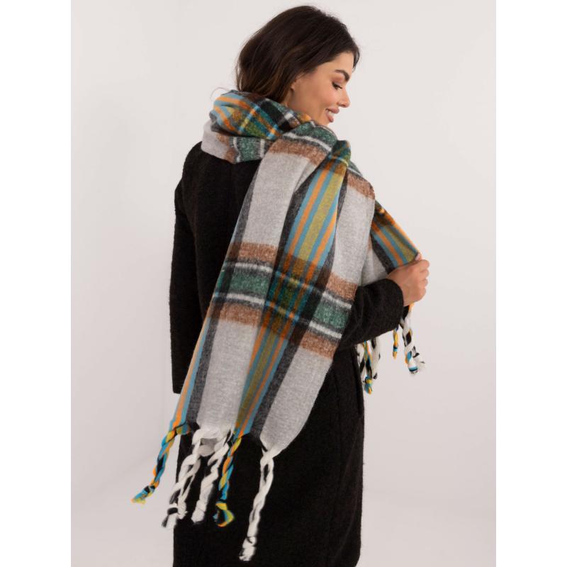 Dámská šála s třásněmi šedá 