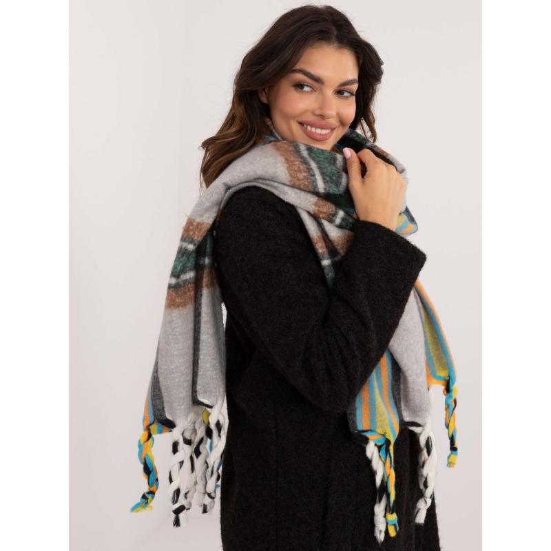 Dámská šála s třásněmi šedá 