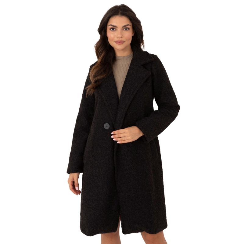 Dámský zimní kabát dvouřadový černý  