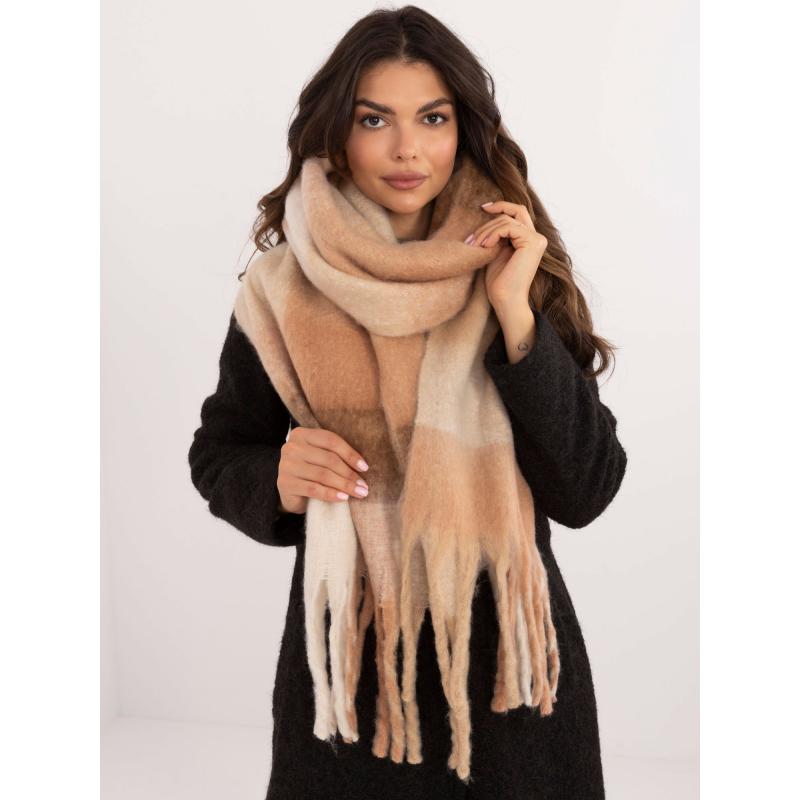 Női kockás sál barna