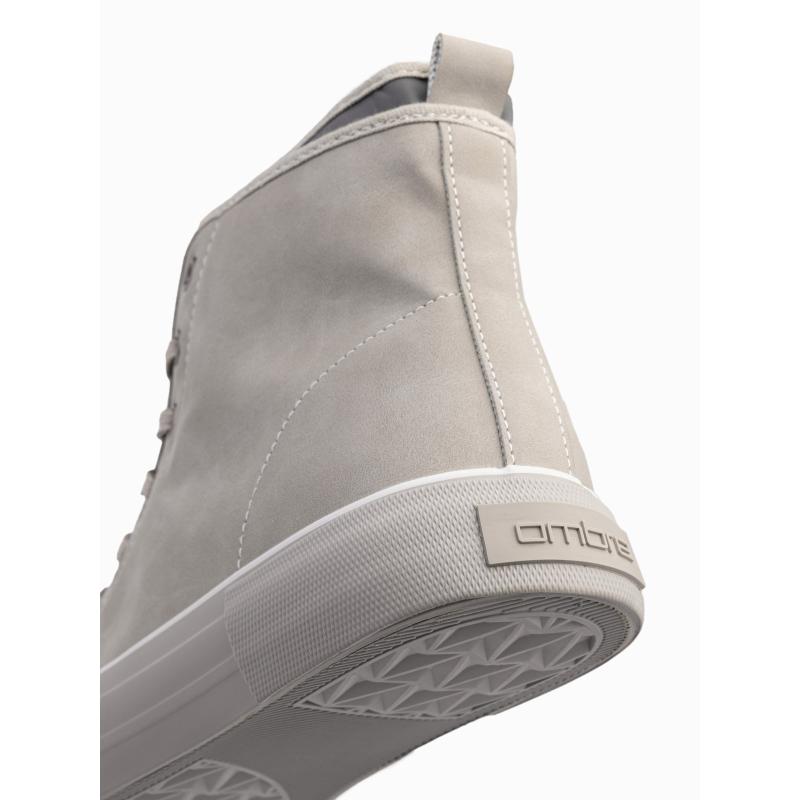 Férfi magas szárú tornacipő hamvas színű szegéllyel