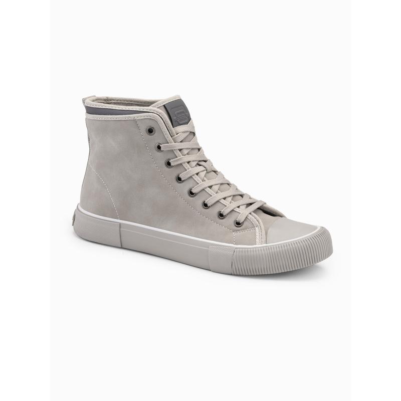 Férfi magas szárú tornacipő hamvas színű szegéllyel