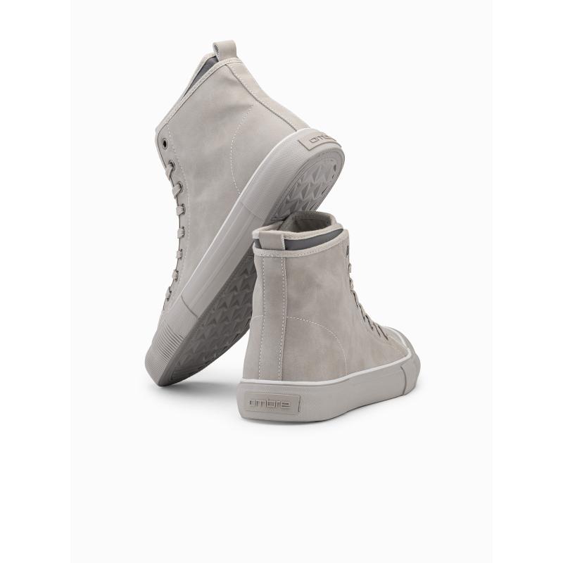 Férfi magas szárú tornacipő hamvas színű szegéllyel