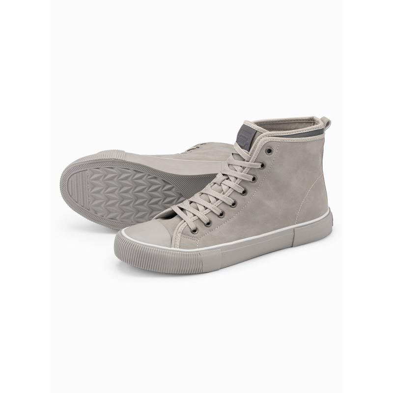 Férfi magas szárú tornacipő hamvas színű szegéllyel