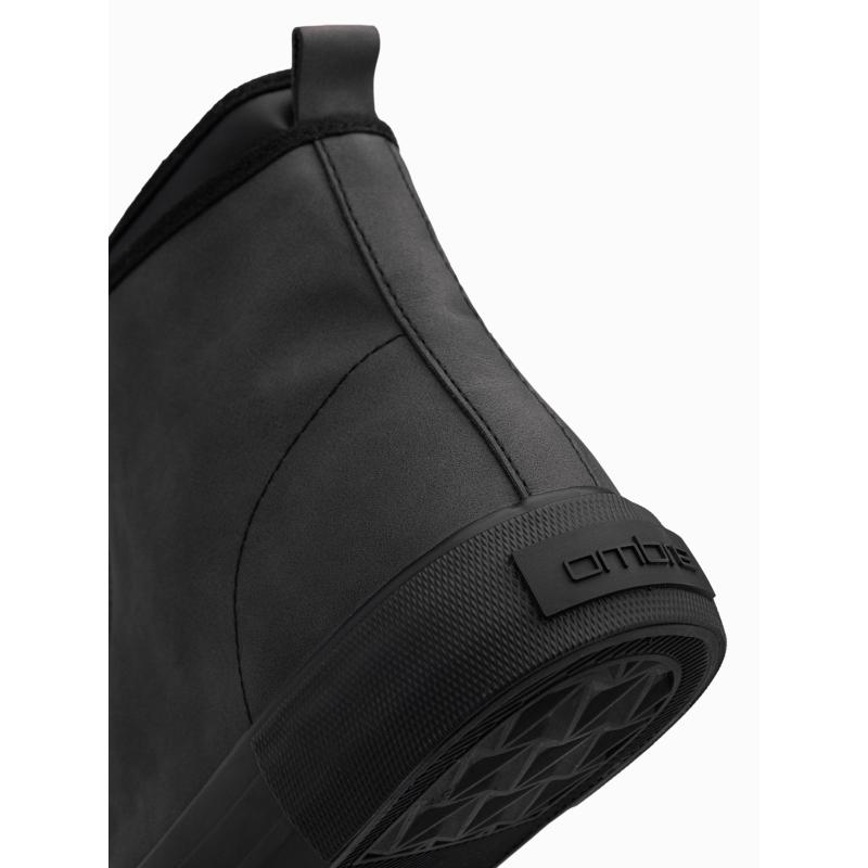 Férfi magas szárú tornacipő dekoratív felsőrésszel grafit színű