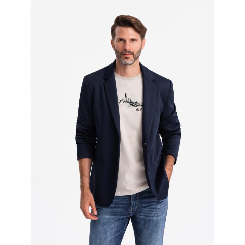 Férfi dzseki kivehető béléssel és kapucnival sötétkék